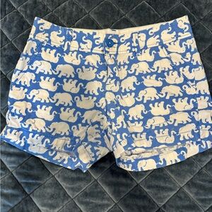 Callahan Blue and White Elephant Print Shorts
